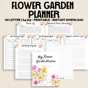 Flower Garden Planner and Journal - Gardening Planner Printable - Garden Planning and Notebook