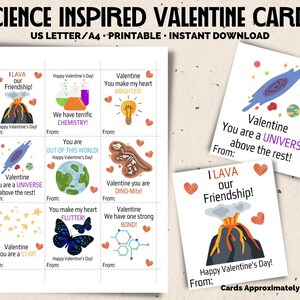 Tarjetas de San Valentín inspiradas en la ciencia - San Valentín en el aula- San Valentín científico - San Valentín para la clase - San Valentín para niños