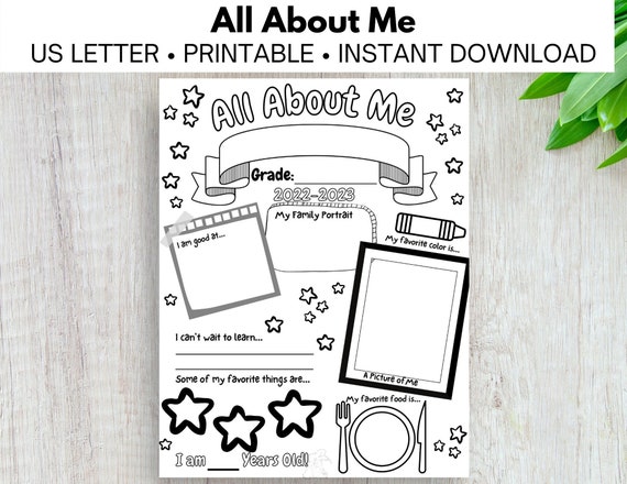 All About Me Printable Get to Know You Template - Etsy