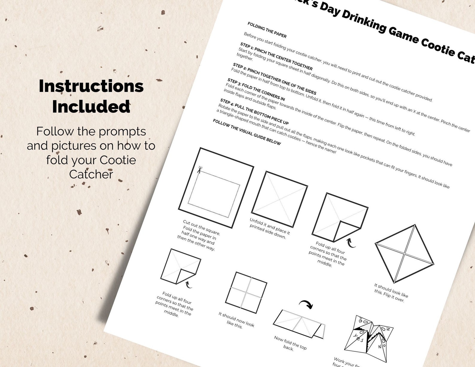 St. Patrick's Day Drinking Games Cootie Catcher - Printable Adult ...