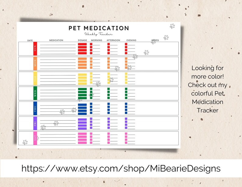 Pet Medication Fillable Printable &amp; Digital Tracker Chart Pages Pet ...