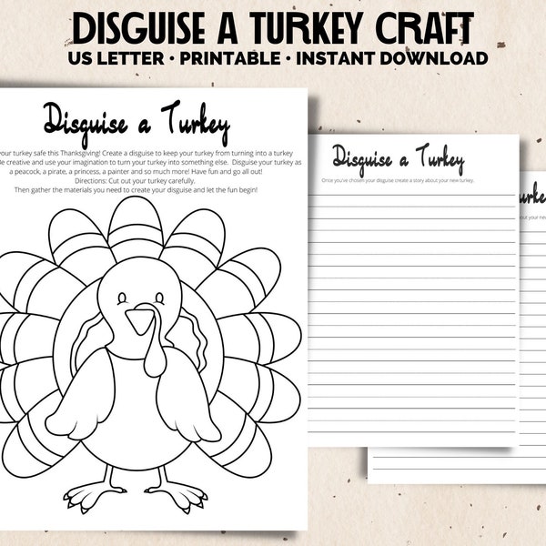 Disguise a Turkey - Thanksgiving Disguise a Turkey Craft Project - Turkey in Disguise - Turkey Craft - Family Activity - Homeschool Craft