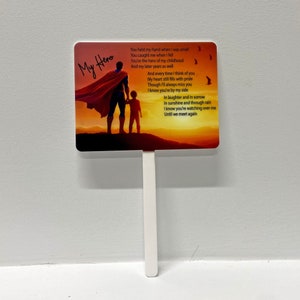 My Hero Cemetery Memorial Heart Stake | Grave Decoration | Garden Stake Decoration