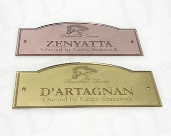 Barn Stall Sign with Horse Head #1 | Indoor & Outdoor | Horse Stall Name Plate | Custom Name Sign for Horse Stall