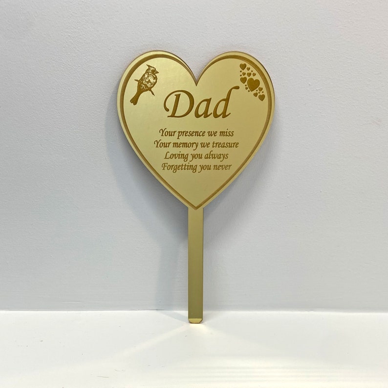 Personalized Cemetery Memorial Heart Stake / Garden Decoration / Grave Decoration image 2