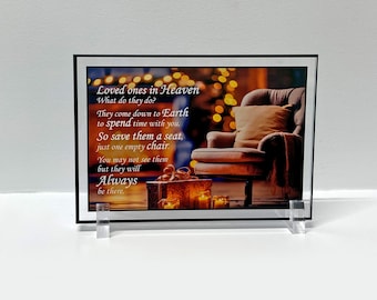 The Empty Chair at Christmas Memorial Plaque | Sympathy Gift | Desk Picture | Custom Bereavement Keepsake Photo Frame Sign