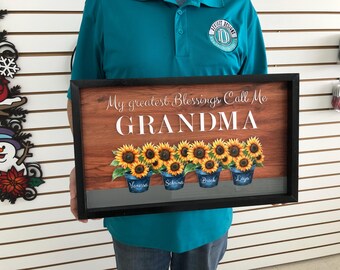 My Greatest Blessings" Personalized Sunflower 3D Sign