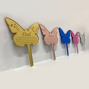 Personalized Cemetery Memorial Butterfly Stake / Garden Decoration / Grave Decoration