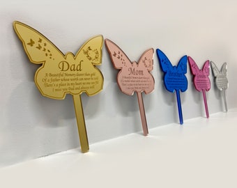 Personalized Cemetery Memorial Butterfly Stake / Garden Decoration / Grave Decoration