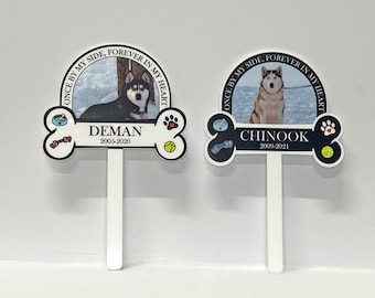 Once By My Side, Forever In My Heart Pet Memorial Cemetery Stakes | Dog Garden Cemetery Stake | Personalized Grave Decoration