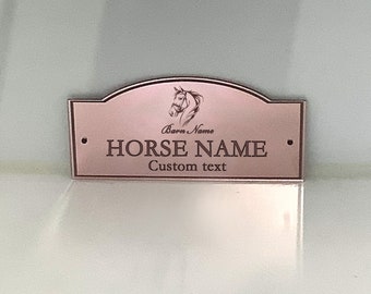 Barn Stall Sign with Horse Head #2 | Indoor & Outdoor | Horse Stall Name Plate | Custom Name Sign for Horse Stall