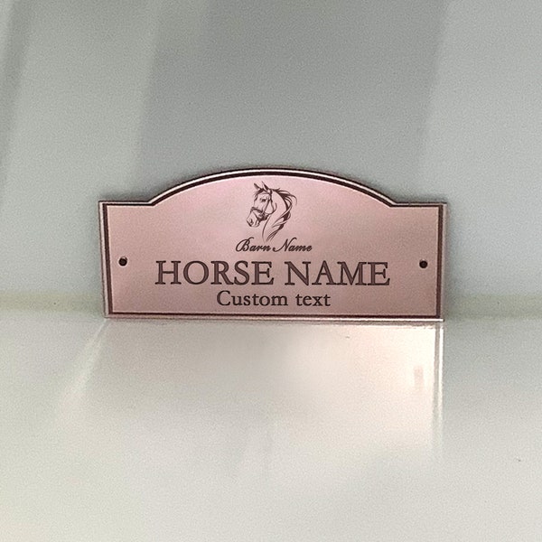 Barn Stall Sign with Horse Head #2 | Indoor & Outdoor | Horse Stall Name Plate | Custom Name Sign for Horse Stall
