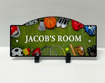 Sports Door Sign | Children Bedroom Door Sign | Personalized Name Sign | Athlete Sign | Bedroom Plaque | Sport Sign