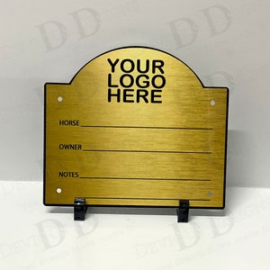 Large Barn Stall Sign with your Logo | Horse Stall Name Plate | Custom Name Sign for Horse Stall