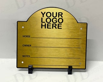 Großes Scheunenbox-Schild mit Deinem Logo | Pferdestall Namensschild | Personalisiertes Namensschild für Pferd Box