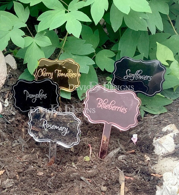 Etiquetas Personalizadas Para Plantas De Jardín - Marcadores Acrílicos Y Madera