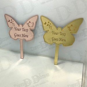 Personalized and Custom Name and Text Cemetery Memorial Butterfly Stake / Grave Decoration image 1
