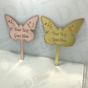 Personalized and Custom Name and Text Cemetery Memorial Butterfly Stake / Grave Decoration