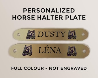 Personalized Horse Halter Plate | Custom Halter Tag | Horse Name Tag | Tack Tag | Aluminum Plate with Screws | Custom Horse Gift