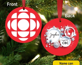 Personalized CBC White Gem Logo Ornament | Licensed CBC Merchandise | Made in Canada | Christmas