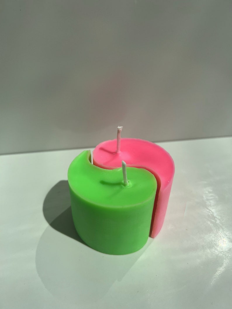 Yin and Yang Candle Handmade Aesthetic Statement Piece Etsy