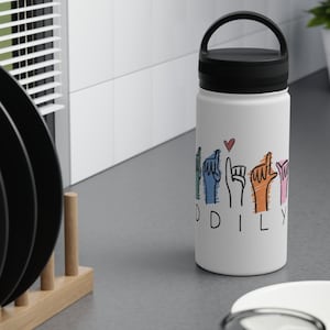 ASL Personalized Water Bottle, American Sign Language, Customized, Your Name, Personalize, Deaf, Deaf Community, Interpreter, Deaf Education