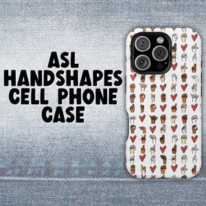 American Sign Language Phone Case: Celebrate the Deaf Community, ASL students, ASL teachers, Interpreters, Library Hearts and Hands Design