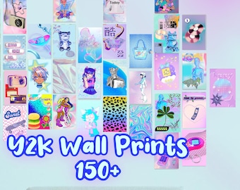 Y2K style pastel wall prints - 150+ digital designs