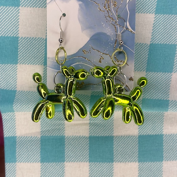 Balloon Dog Earrings 0w0 cute kawaii earrings, Decora fairy Kei jewelry