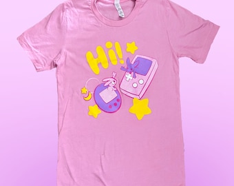 Hi! Kawaii Tamagotchi Gameboy inspired T-shirt, fairy kei, kidcore,  pastel clothing Hyperdaze