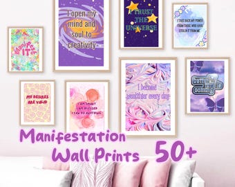 Manifestation wall prints - 40+ digital designs - law of attraction