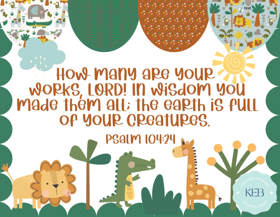 Psalms 104:24 Jungle Bulletin Board Kit