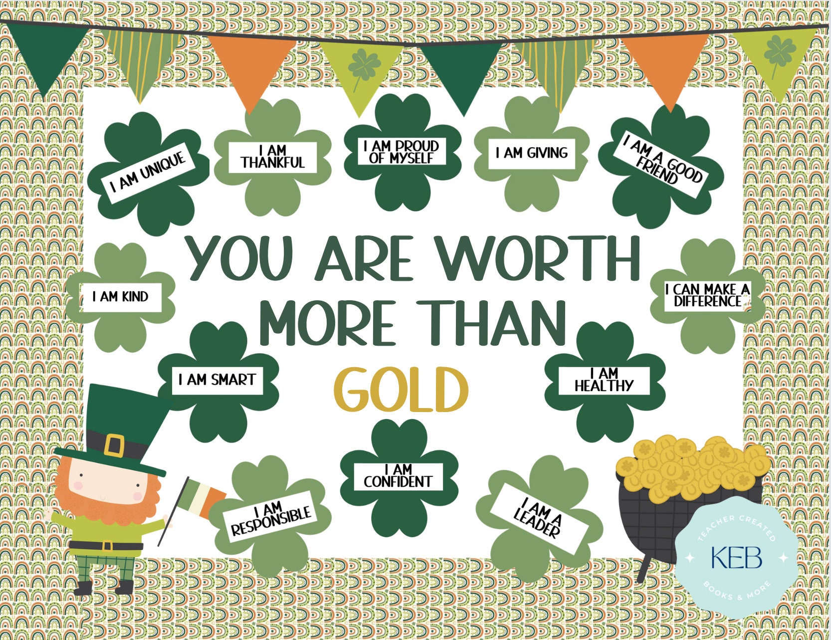 St Patricks Affirmation March Bulletin Board Etsy