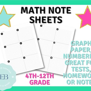 Student Math Note Sheet