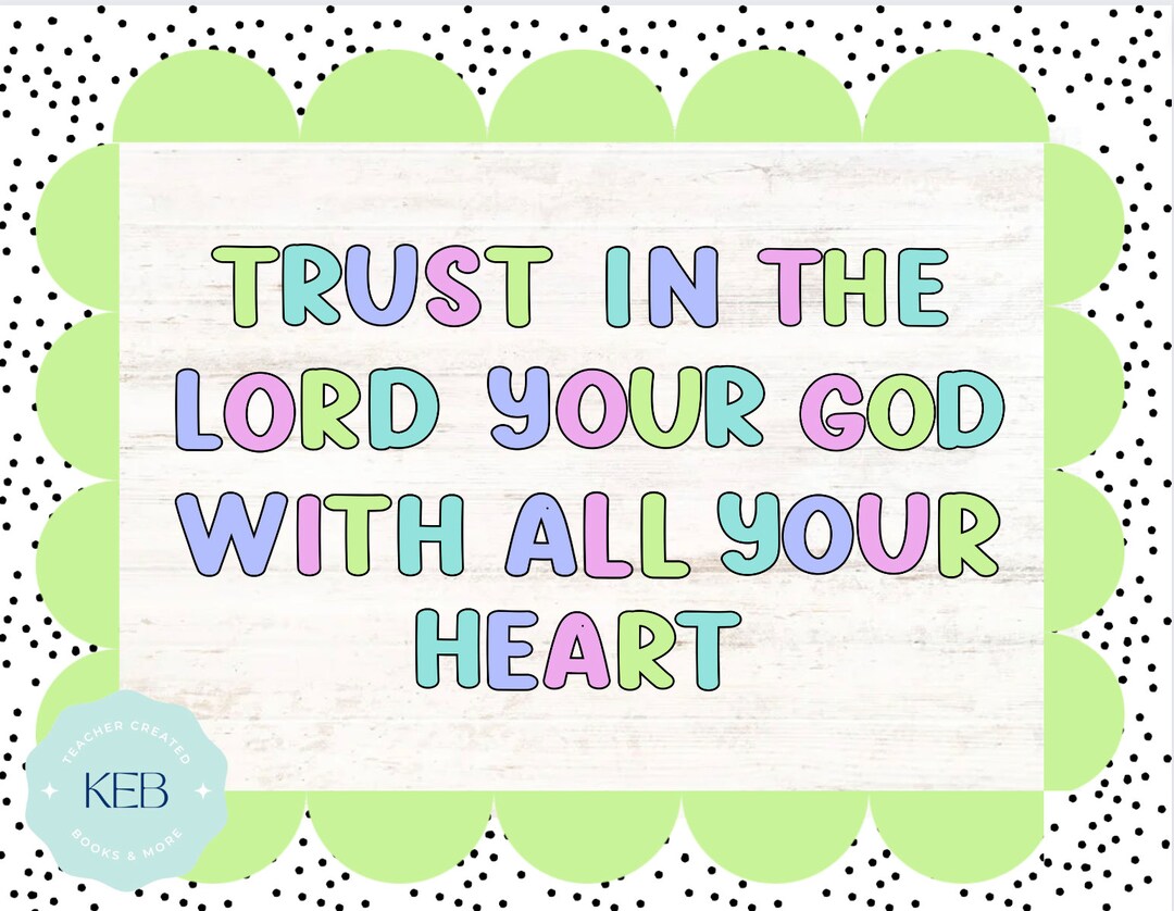 Trust in the Lord Bible Verse Bright Bulletin Board Kit - Etsy