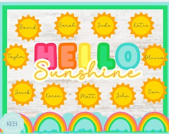 Hello Sunshine Editable Option Bulletin Board Kit