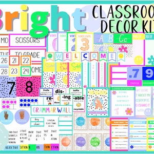 Bright Complete Classroom Decor Kit for All Elementary Grade Levels