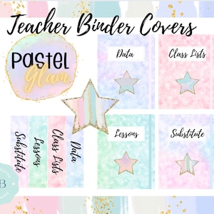 Pastel Glam Teacher Binder Covers & Spines