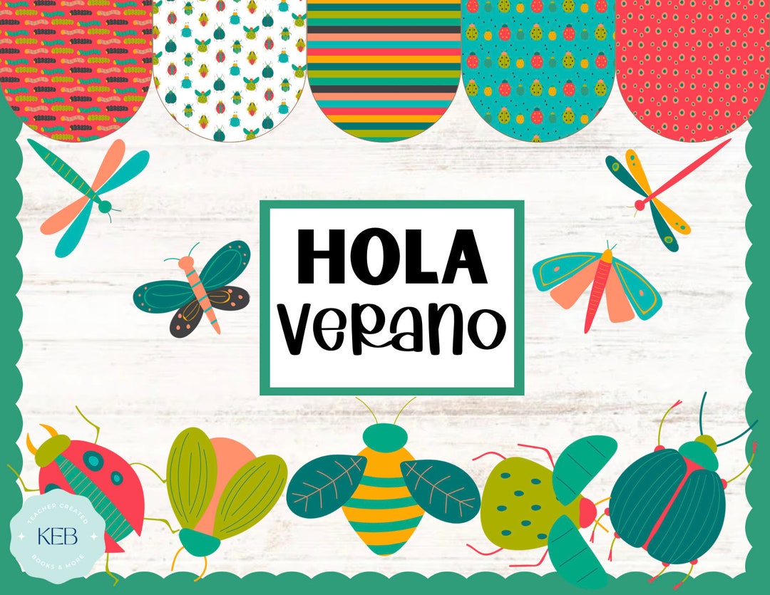 Spanish Hello Summer Bug Bulletin Board Kit - Etsy
