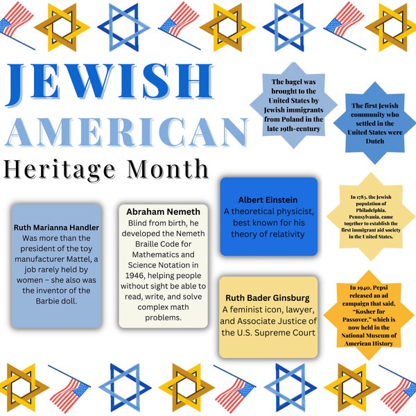 MAY Jewish American History Month Bulletin Board Kit