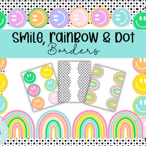 Rainbow, Dot & Happy Face Bulletin Board Border