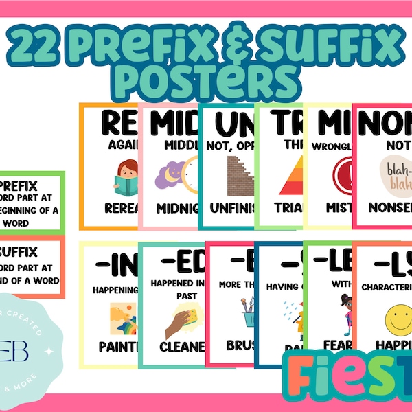 Suffixes Anchor Chart - Etsy
