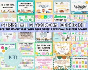 Paquete de decoración para aulas cristianas de todo el año