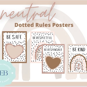 Neutral Dotted Rules Posters 8.5 x 11