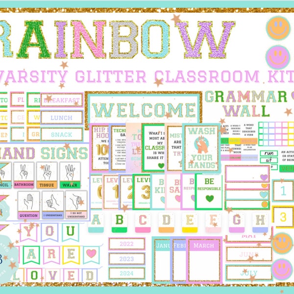 Rainbow Varsity Complete Classroom Decoration Kit