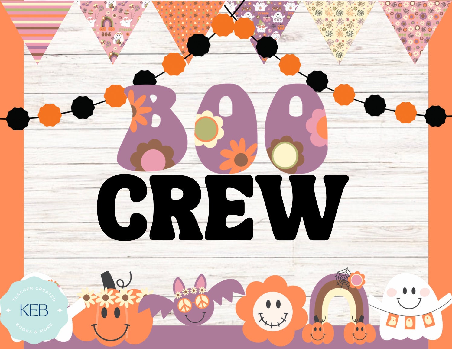 Boo Crew Fall Retro Bulletin Board Kit - Etsy