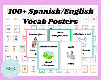 100 Spanish English High Frequency Words & Phrases - Etsy