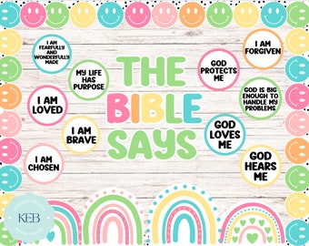 Biblical Affirmation Rainbow Bulletin Board Kit