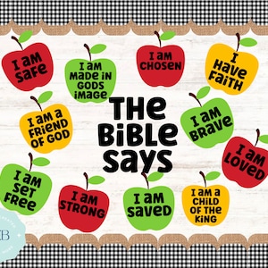 Biblical Affirmation Fall Apple Bulletin Board Kit