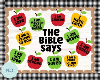 Biblical Affirmation Fall Apple Bulletin Board Kit